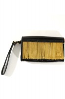 Miss Sixty Gold Chain Fringe Clutch Bag LEONORE